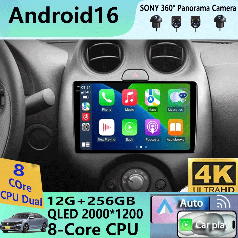 Android 16 For Nissan March K13 2010 - 2013 QLED Screen Car Radio Multimedia Video Player Navigation stereo GPS 2 din DVD