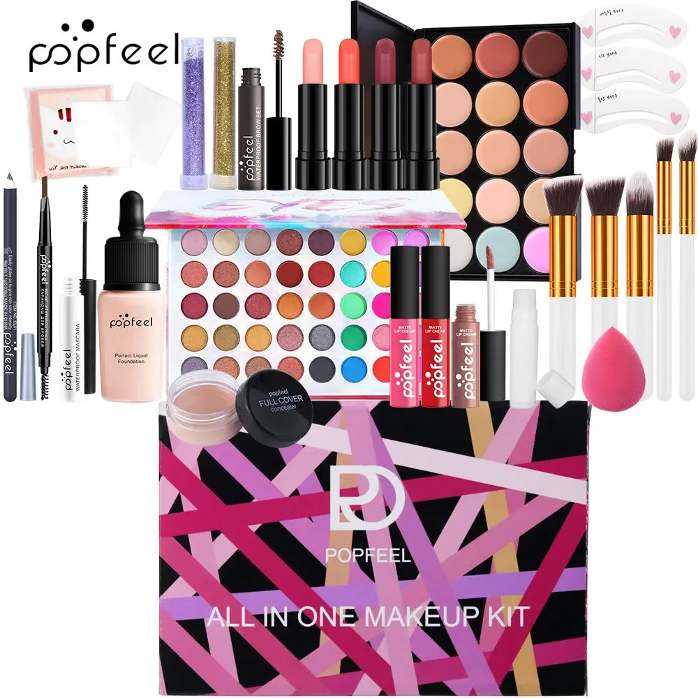 Limited-edition Popfeel Make-up Kit Volledige Set Alles In Een Oogschaduw Poeder Concealer Foundation Luxe Sets Cadeaus voor Vrouwen Cosmetica