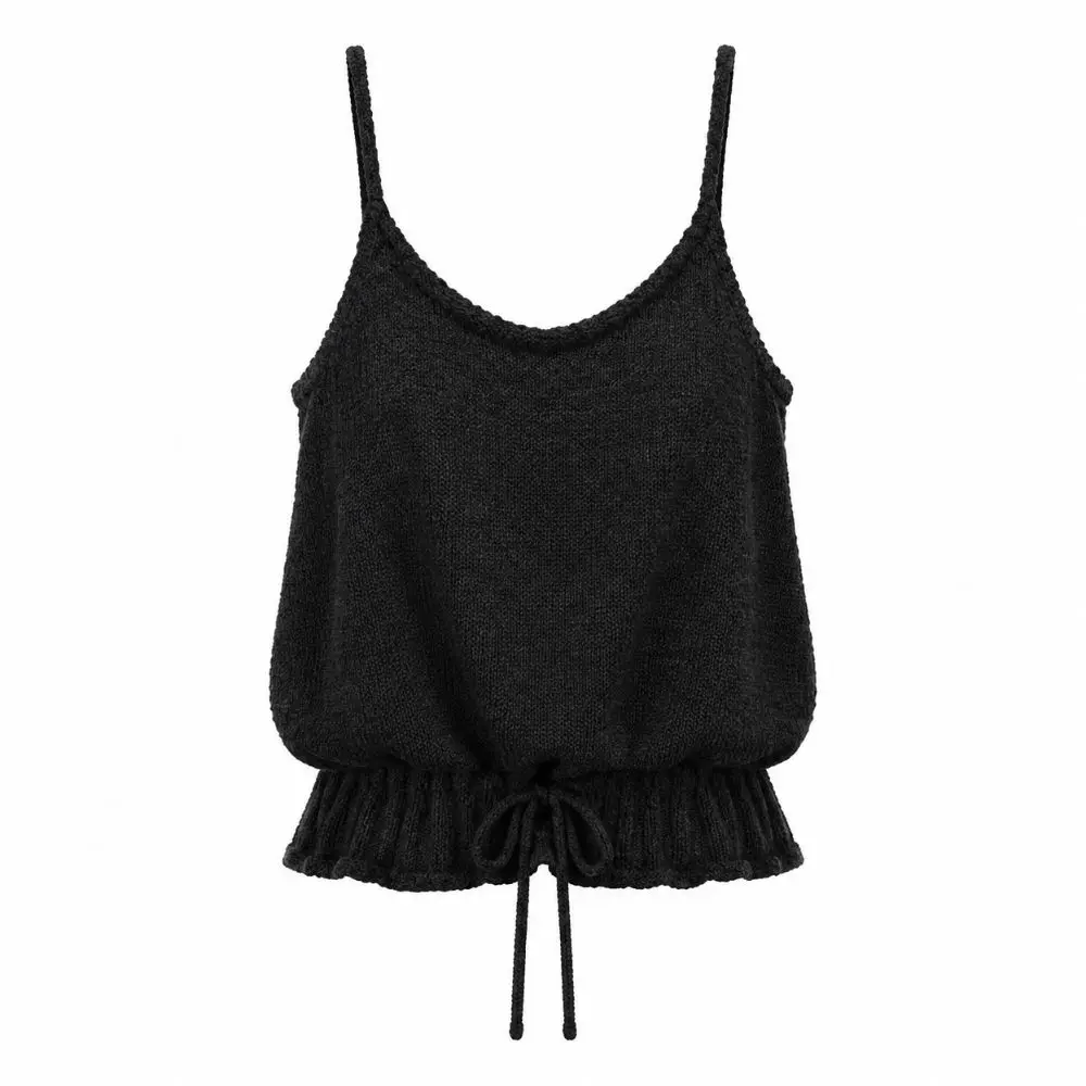 School Style Layering Knit Vest Waist-Cinching Korean Style Sweater Vest Lace Up Sleeveless Vest Early Autumn