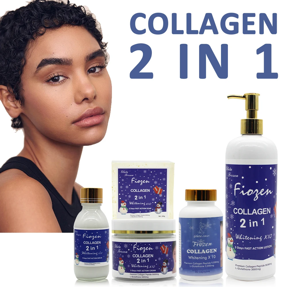 Frozen Collagen 2 in 1 Whitening X10 SkinCare Set Fast Absorption Lightens & Firms Skin Original Beauty & Skin Care