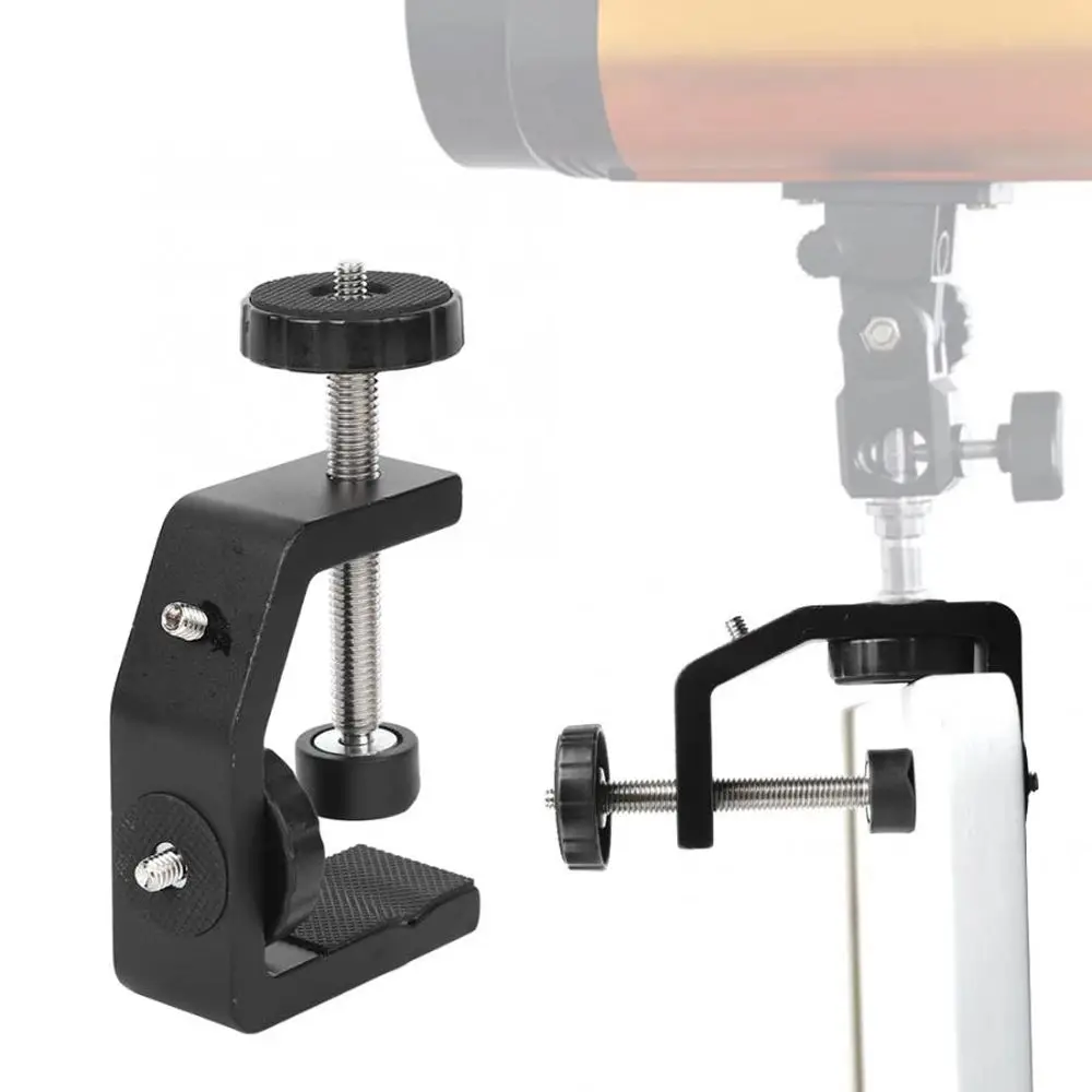 Fixed Holder 1/4 inch Screw Light Support Stand Clip Camera Lamp Clamp Tripod Stand Clamp Desk Fixed Holder Clip C-Type Clamp