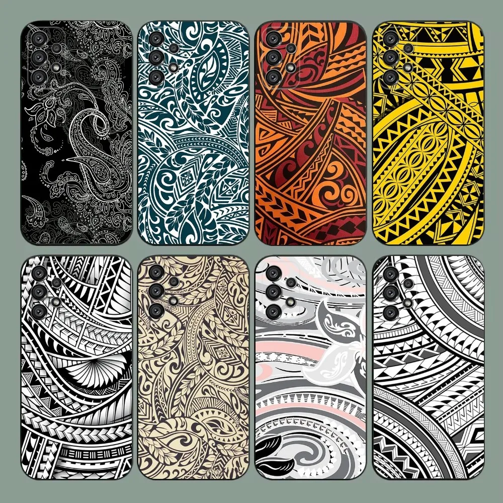 

Polynesian Mix Phone Case For Samsung Galaxy A20,A21s,A22,A31,A32,A52,A53,A72,73,A80,A91 Soft Black Cover