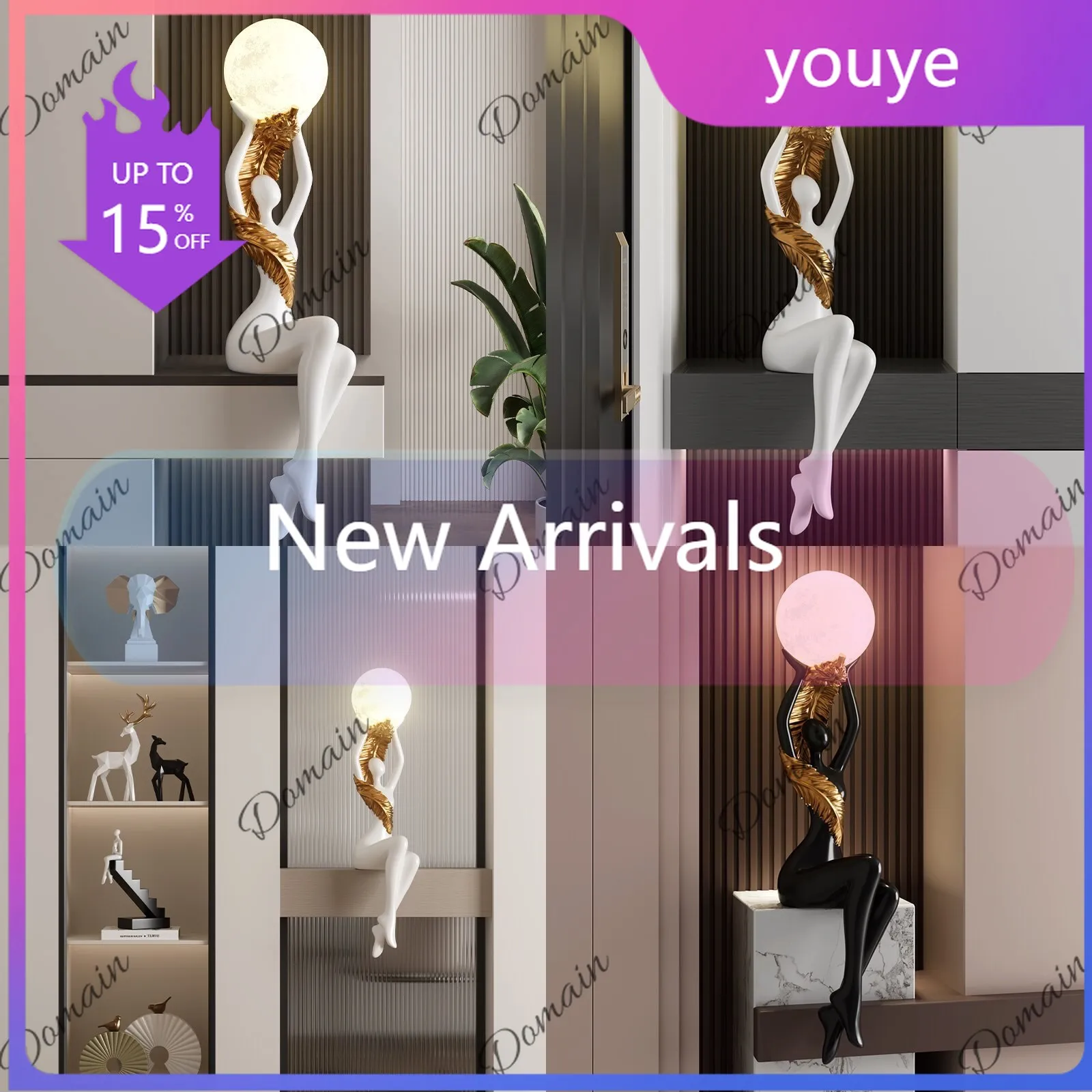 J81 Entry entrance Art atmosphere ornament Abstract figure sculpture Living room TV cabinet Sitting decoration gift