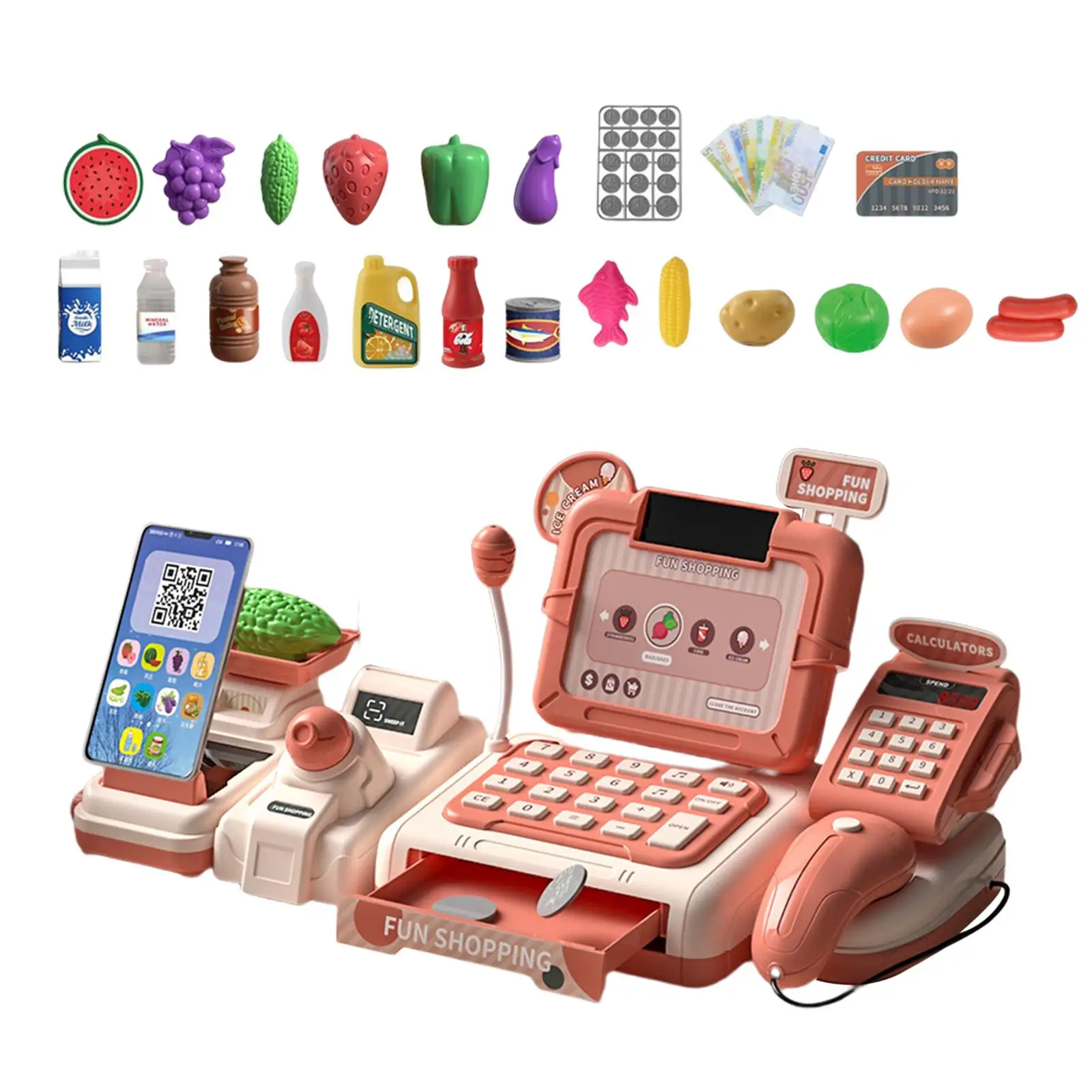 Supermarket Store Toys Cash Register Grocery Cash Register for Toddlers
