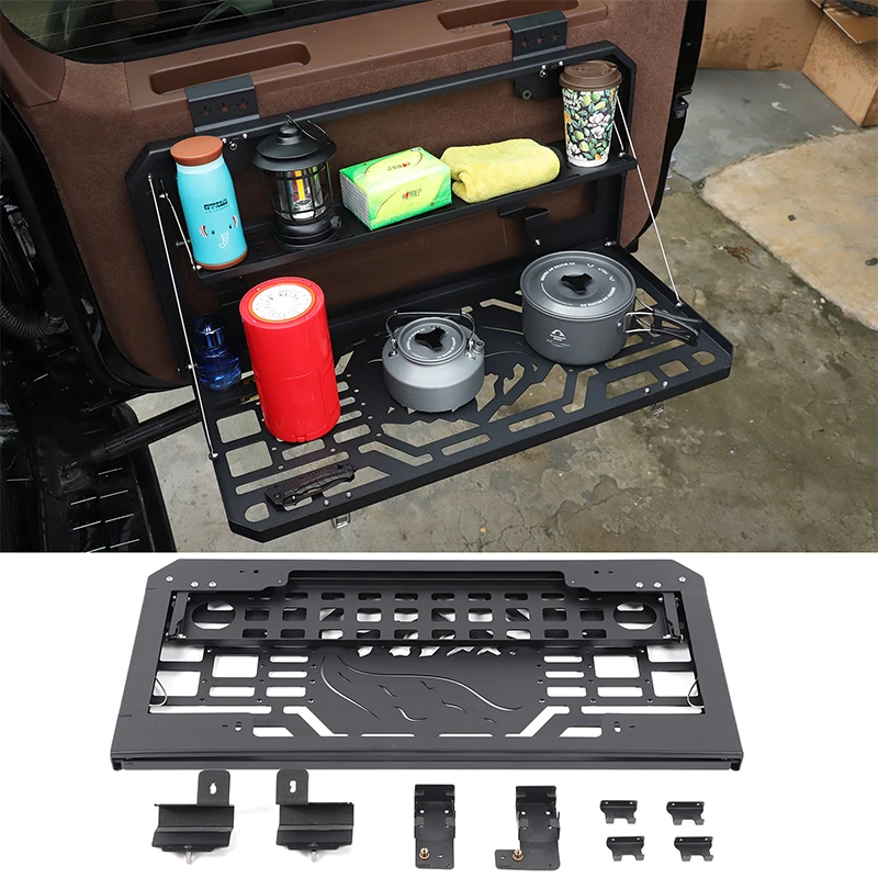 

For Great Wall Tank 700 2024+ aluminum alloy black car tailgate foldable multi-functional storage rack modification accessories