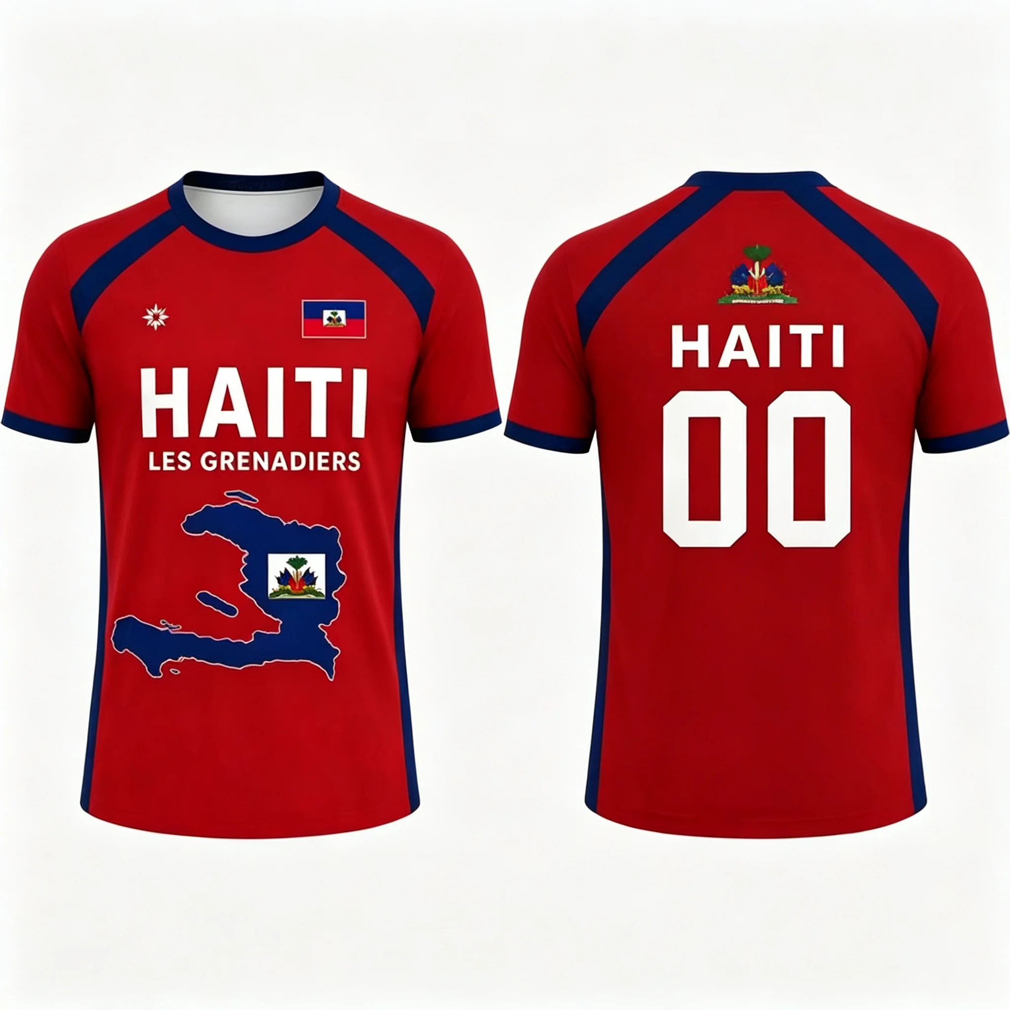 Men's breathable polo shirt, featuring the flag of Haiti and unique printed fan shirt