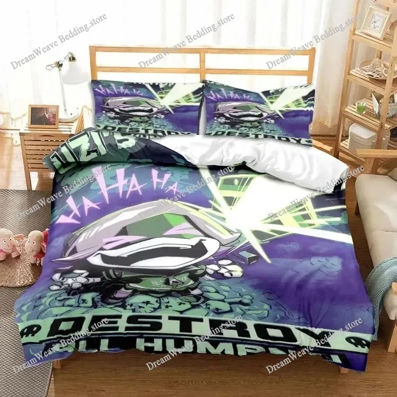 

3D Cute Cartoon Anime M-Murder D-Drones Bedding Set Boys Girls Twin Queen Size Duvet Cover Pillowcase Bed Kids Adult Gift