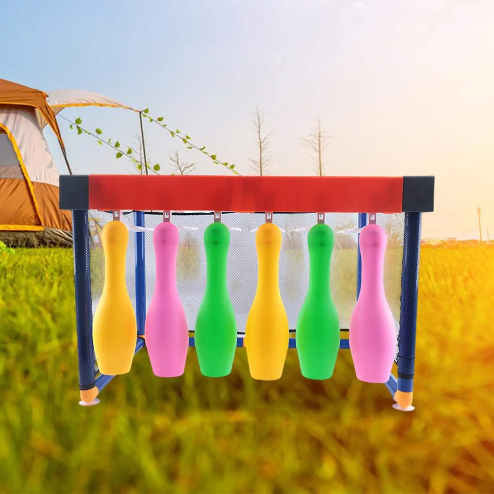 

Kids Bowling Set Outdoor Sports Game Motor Skills Family Game Soccer Ball for Toddlers 3 4 5 6 7 8 9+ Year Old Lawn Backyard