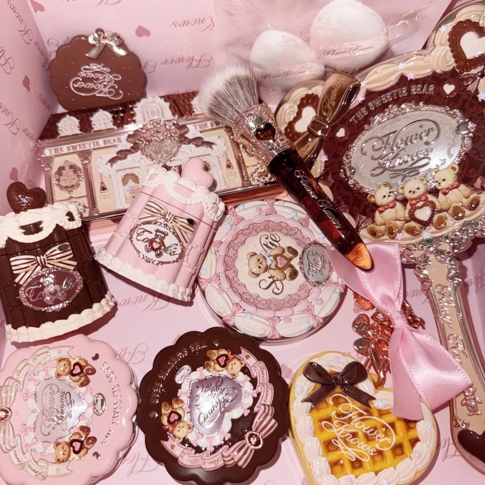Flower Knows Sweetheart Bear Blush Concealer Eyeshadow Lip Freeze Lip Gloss Pendant Perfume Eyebrow Pencil Cosmetics Makeup