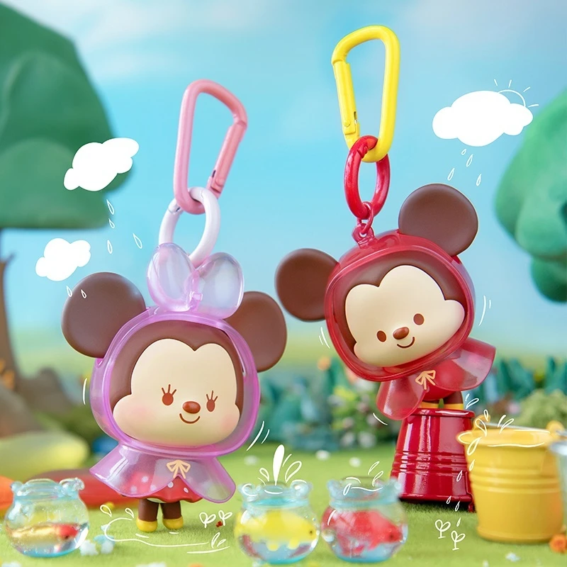 

New Disney Mickey Spring Raincoat Series Trendy Cute Blind Box Pendant Bag Keychain Kawaii Decorative Pendant Exquisite Gift Toy