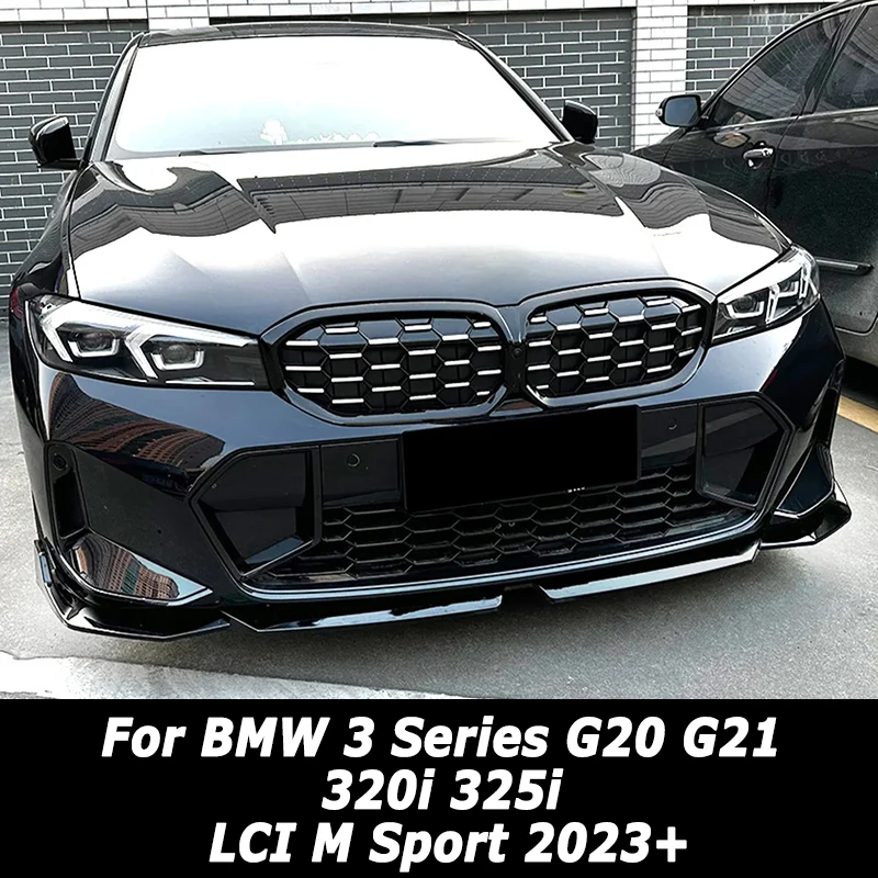 

Car Front Bumper Lip for BMW 3 Series G20 G21 320i 325i LCI M Sport 2023+ Diffuser Splitter Exterior Car Accessories Tuning Part