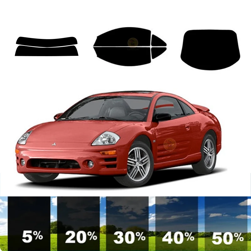 precut Removable Window Tint Film For Car 100% UVR 5%-35%VLT Heat Insulation Carbon ﻿For MITSUBISHI ECLIPSE 2 DR COUPE 2000-2005