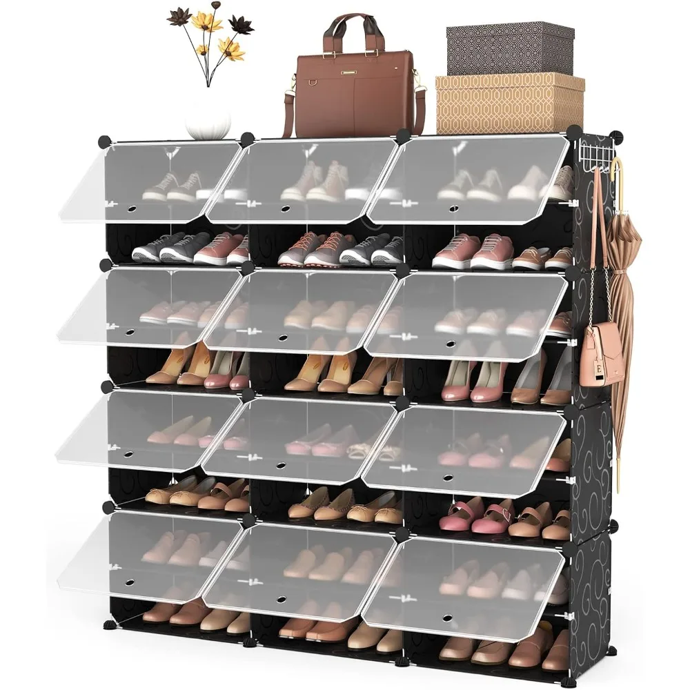 

Portable Shoe Rack Organizer 8-Tier Cabinet 48-Pair Organizer Storage Expandable Free Standing Stackable Space