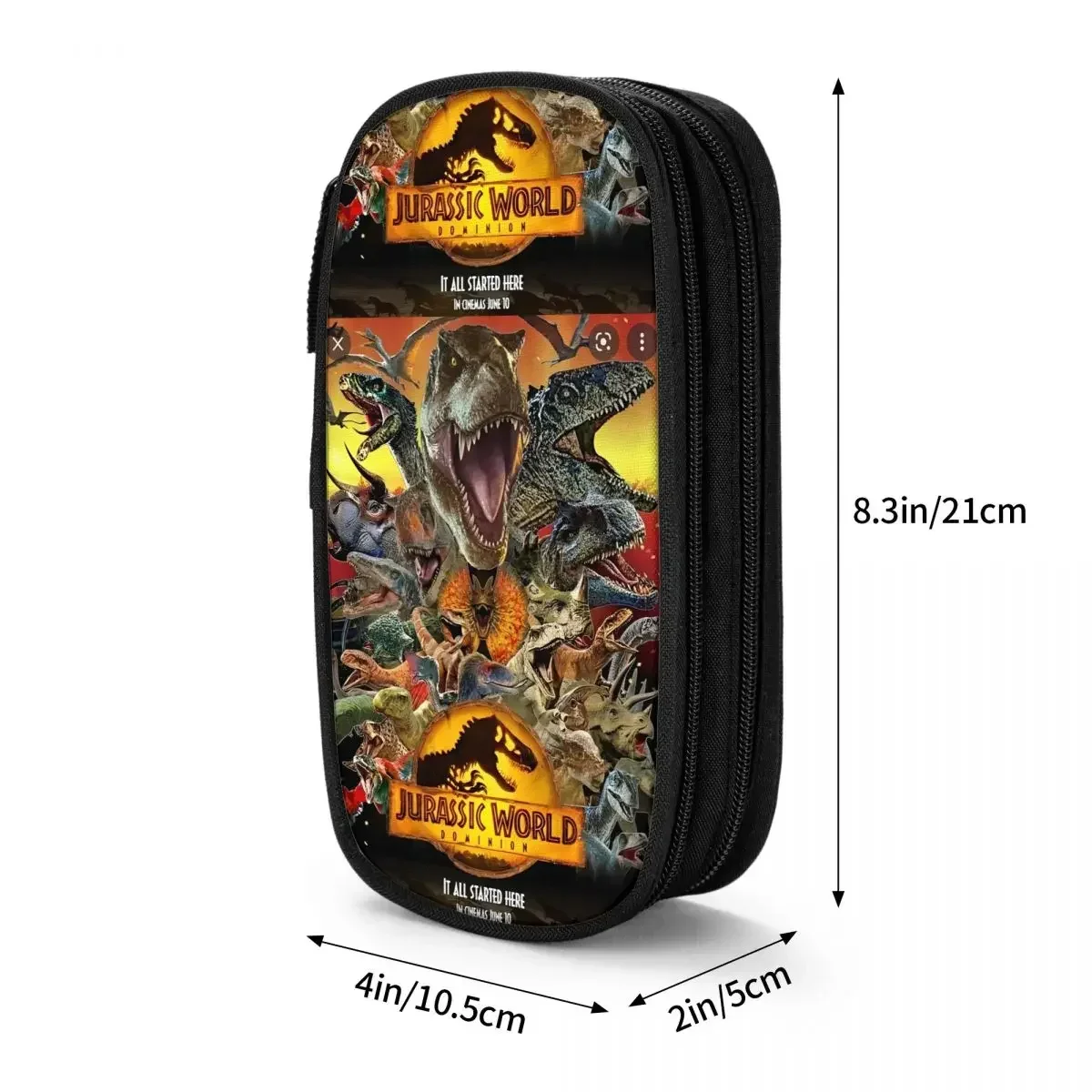 العالم الجوراسي فيلم مقلمة ديناصور العالم مقلمة حامل قلم للطلاب سعة كبيرة حقيبة مكتب سستة القرطاسية #6