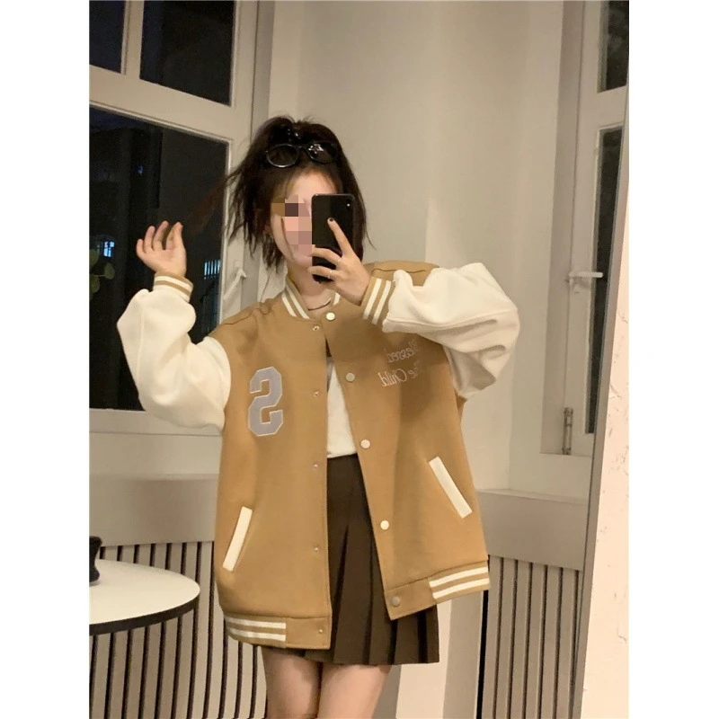 New Thin Baseball Jacket for Women Loose and Versatile Jacket Top