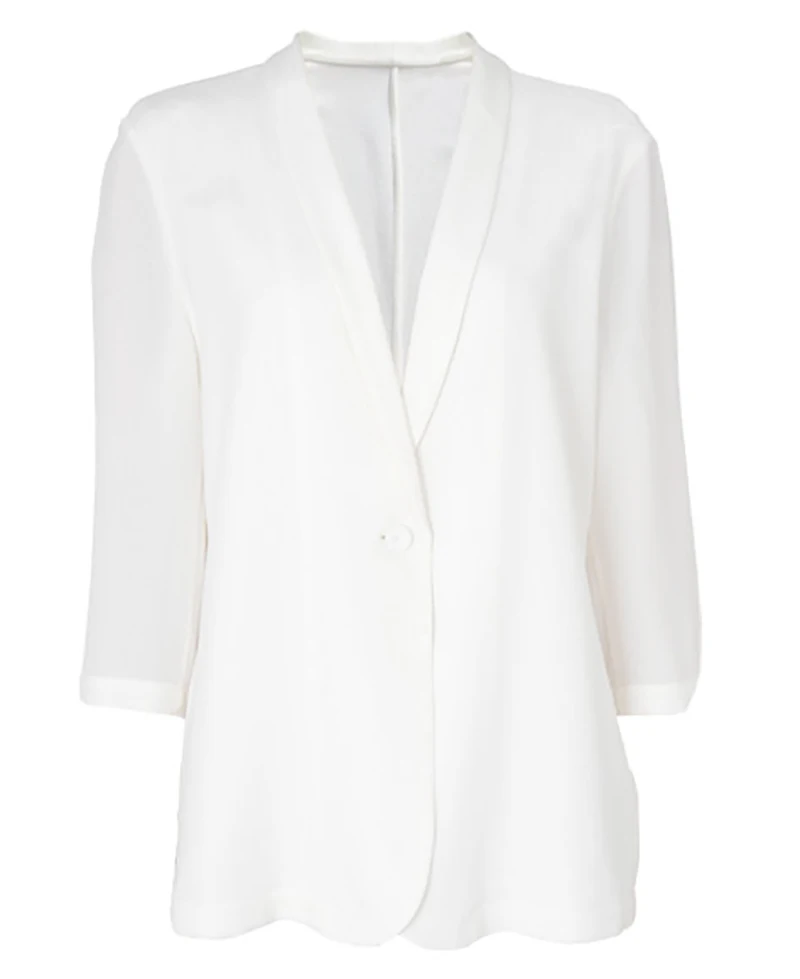 High-end Natural Silk Women's Suit - Elegant and Fashionable Seven-Sleeve Coat with Soft and Delicate Comfortable Cool Top