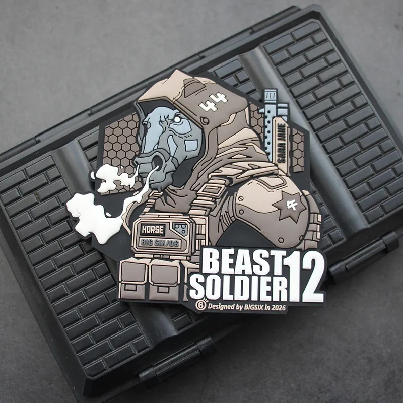 12 Zodiac 2026 Horse Warrior 3D PVC Patch for Clothing Bag Decor Dragon Rabbit Cattle Tiger Dog Beast Soldier Tactical Armband