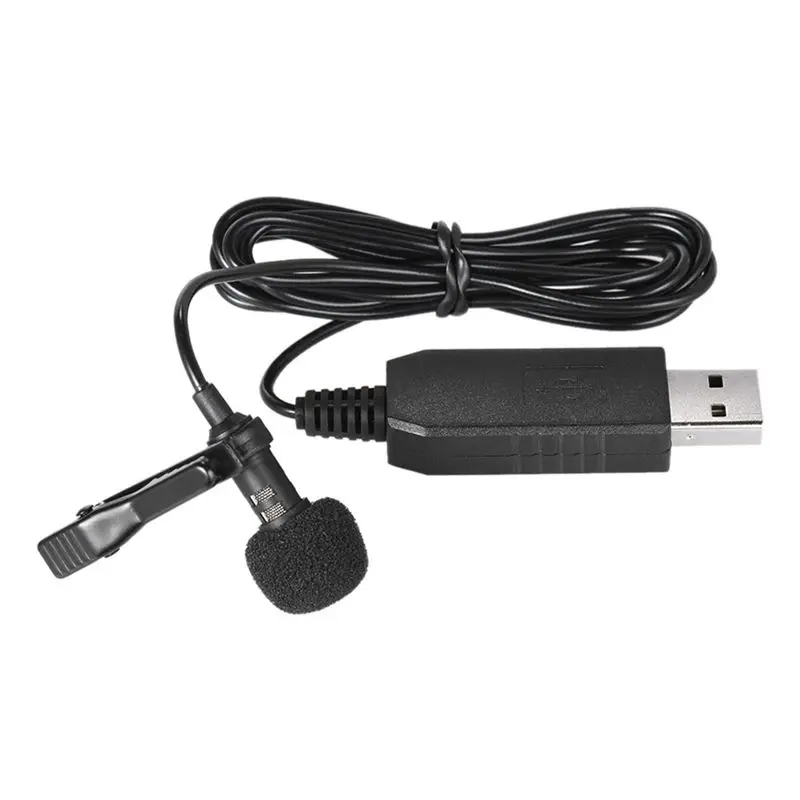 150Cm Clip-On Microphone Portable Mini Clip-On Omni-Directional Stereo USB Microphone Suitable For PC Computer-Y41A