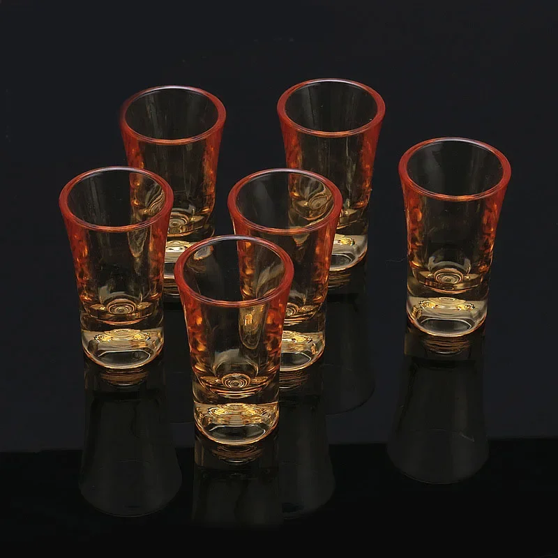 1oz 1/2 oz Acrylic Unbreakable Shot Glass for Beer Whisky Brandy Bar KTV Glass Amber Blue Clear Purple 12pcs