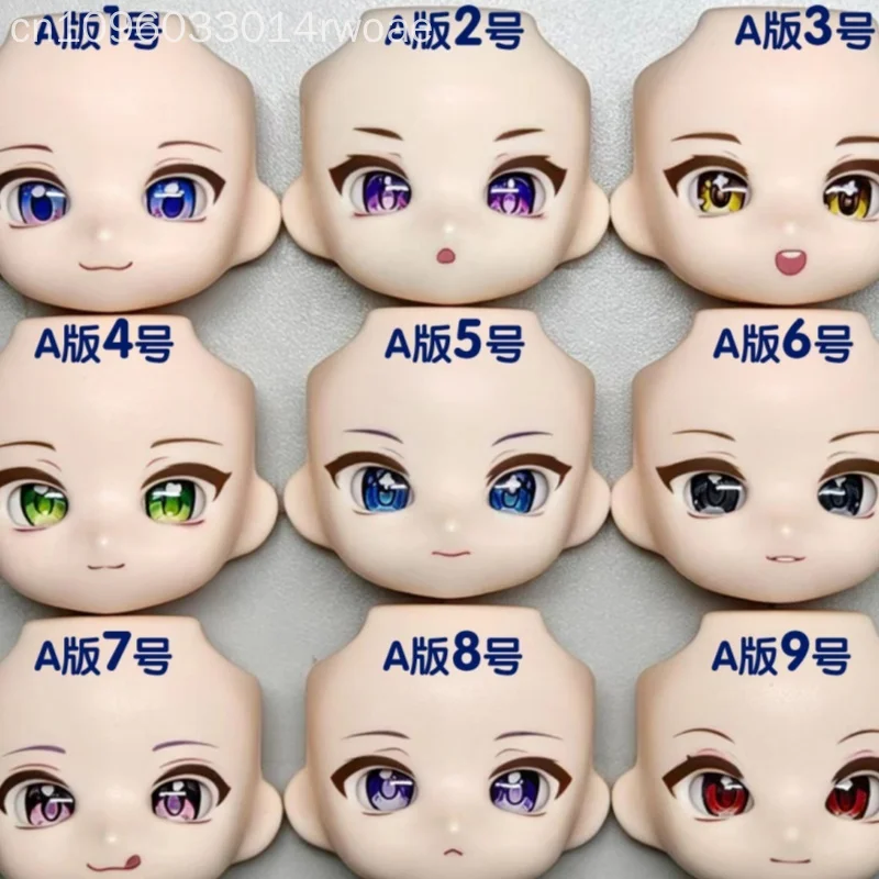 Doll Makeup Practice Head Set Resin Face Shell Glass Eye Chips Fixing Putty Diy Custom Accessories For Bjd Doll Modding Hobby