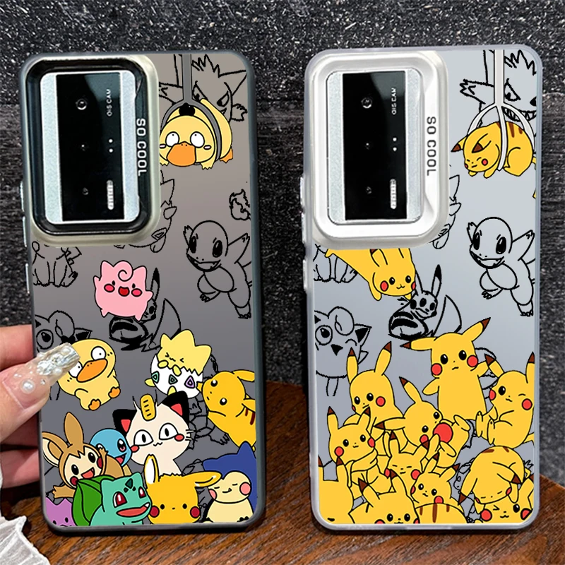 Anime P-Pokemones P-Pikachus For Xiaomi Redmi Note 14 13 13R 12 12S 12R 11E 11 11S 10 10S 9 5G Colorful Silver TPU Phone Case