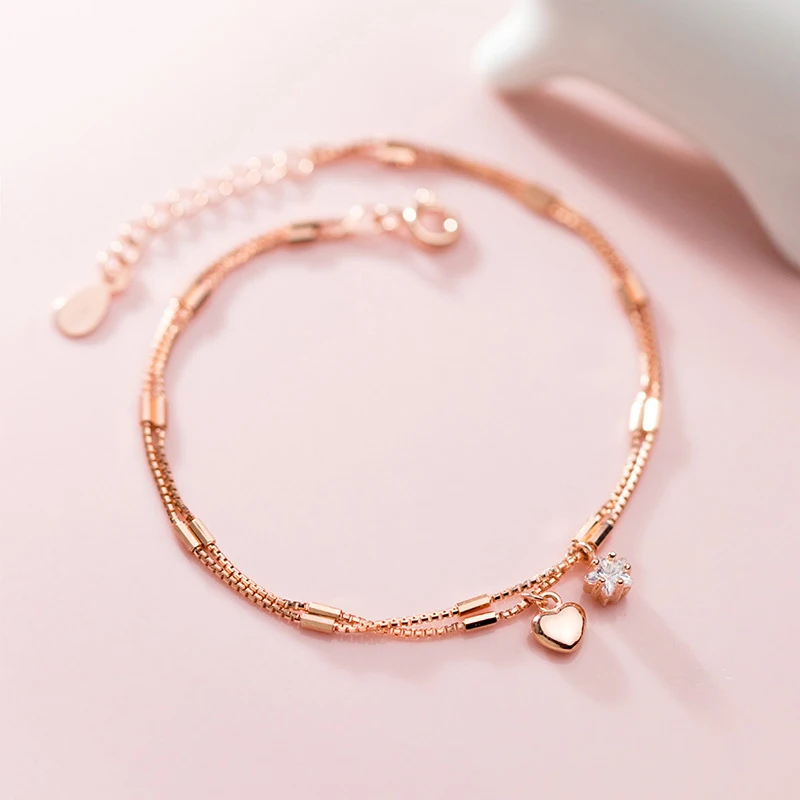 Modian Fashion Shiny CZ Stars Love Hearts Sterling Silver 925 Bracelet for Women Luxury Wedding Engagement Fine Jewelry Gift