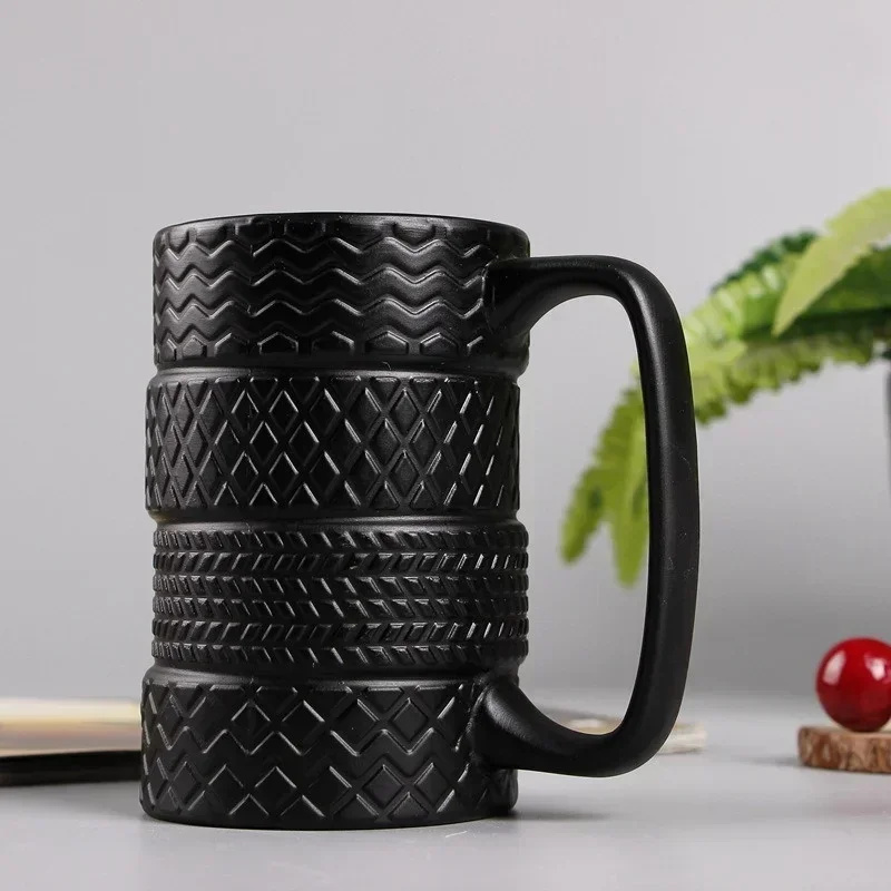 Ceramic Coffee Mug Creative Tire Shape Large Capacity Heat-resisting Ceramic Water Cup Cafe Home Personality Drinking Utensils