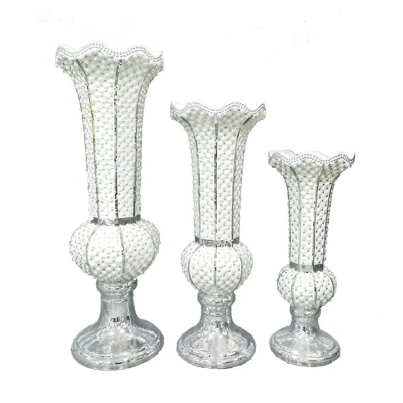Brand new handcrafted light luxury European pearl bead glass flooring vase