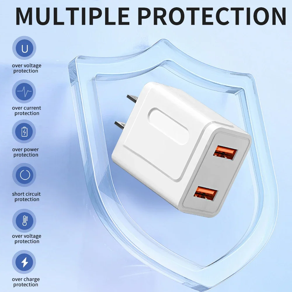 2.4A Quick Charge Dual USB Charger Fast Charging Mobile Phone Chargers  For iPhone Xiaomi Samsung EU/US Plug High speed Charger