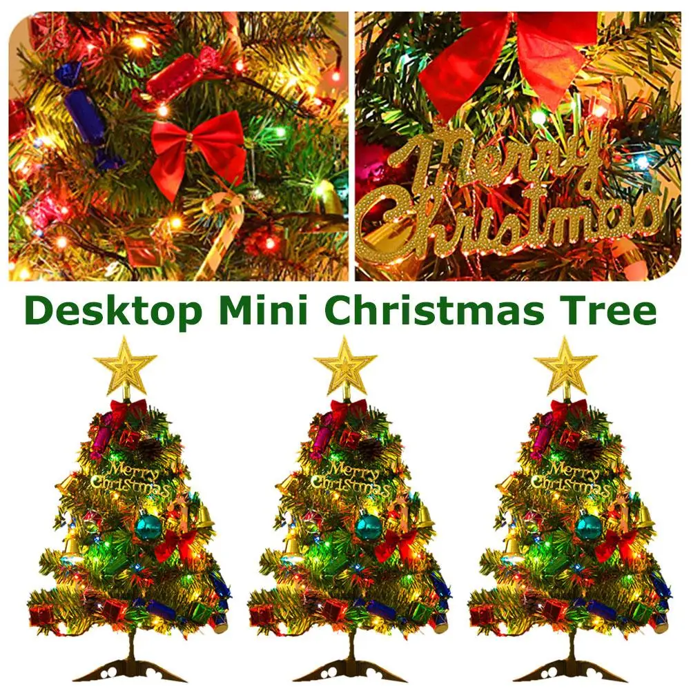 50cm Traditional Mini Christmas Tree With Lights Pvc Home 2025 Table New Christmas Everlasting Decor Year Decoration Small J2s7