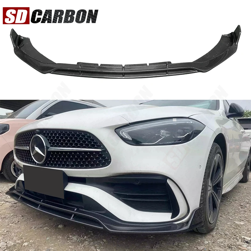 

For Mercedes Benz C Class W205 C200 C260 Carbon Fiber Front lip Car Front Bumper Front lip Diffuser Front Chin Spoiler Body Kit