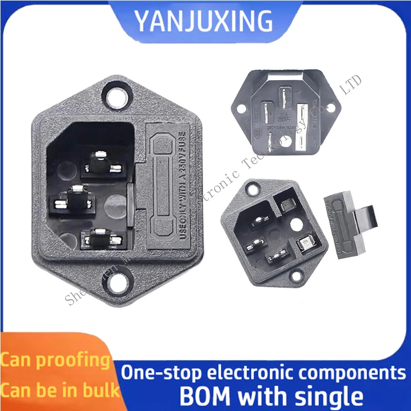 1pcs/lot AC-04 DB-14-F1 2-in-1 power outlet with safety tube Certified product word C14 socket