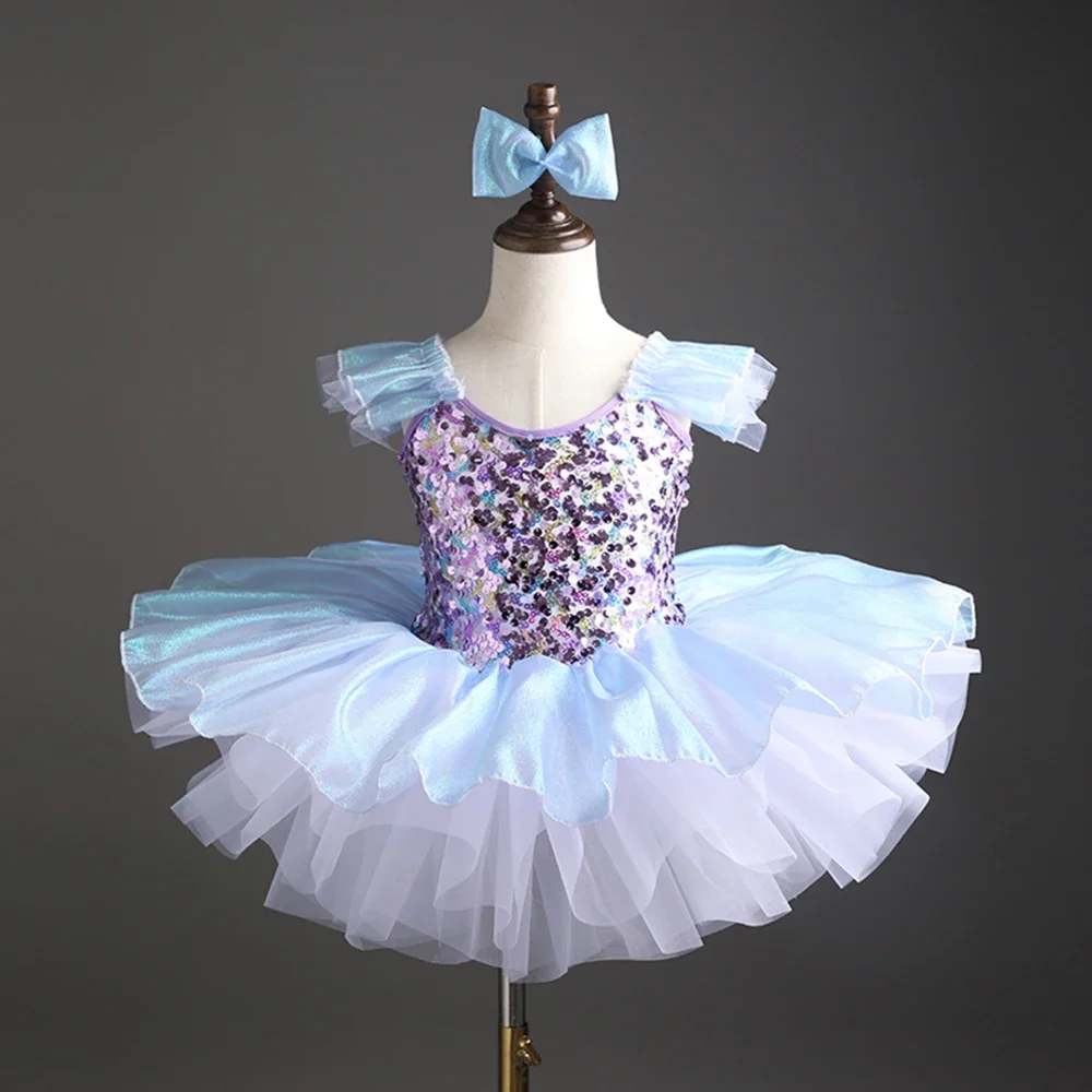 Ballet Tutu Costume Dress Professional Performance Kids Teen Toddler Girls Princess Fairy Skirt Sling Swan Lake Dance Pancake