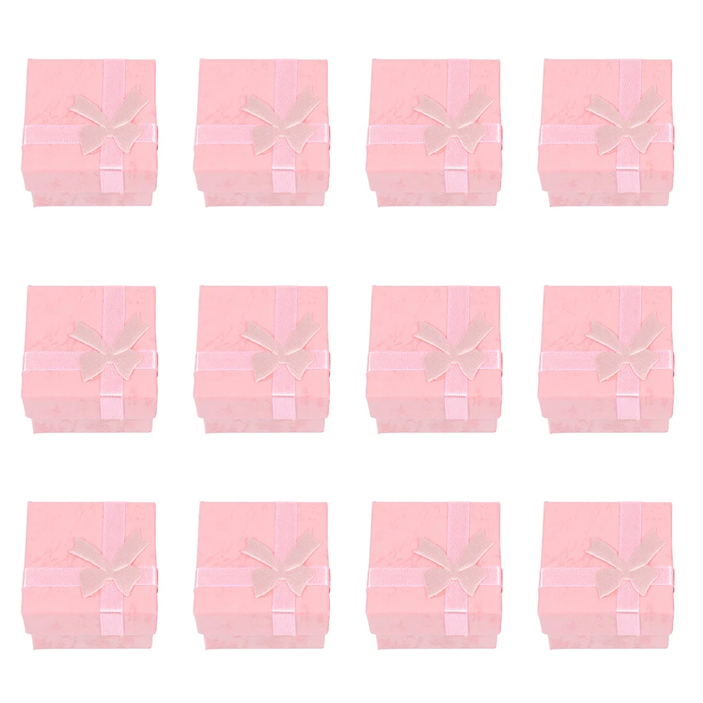 

12Pcs Jewelry Boxes Bowknot Decorative Storage Cases Small Gift Holders for Earrings Rings Bowknot Gift Box Present Box