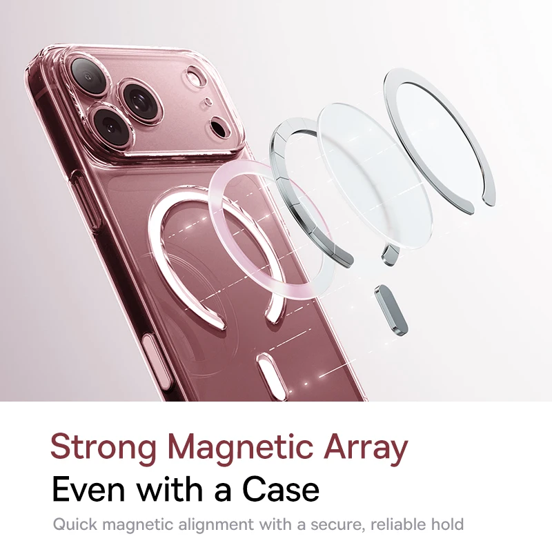 Magnetyczne etui Baseus do iPhone 18 Pro Max, bezprzewodowe ładowanie, etui Magsafe do iPhone 17 Pro Max, cienkie, przezroczyste etui. — zdjęcie produktu 5