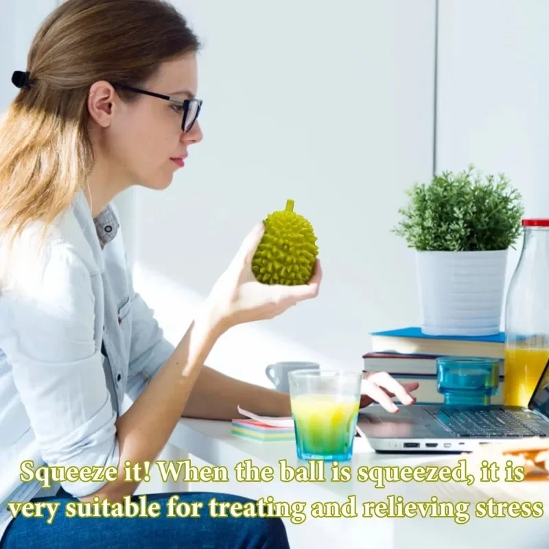 Squishy Durian Toy Stress Balls Squeeze Toys Dehnbare Fake Fruit Stress Relief Squeeze Ball Squishy Fidget Toy für Erwachsene Kinder