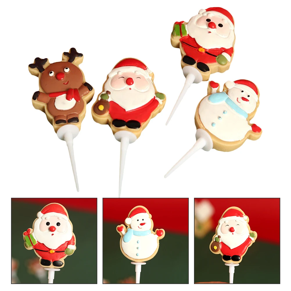 

4 Pcs Christmas Cake Add-ons Party Supplies Jesus Topper Christimas Decoration Resin Toppers