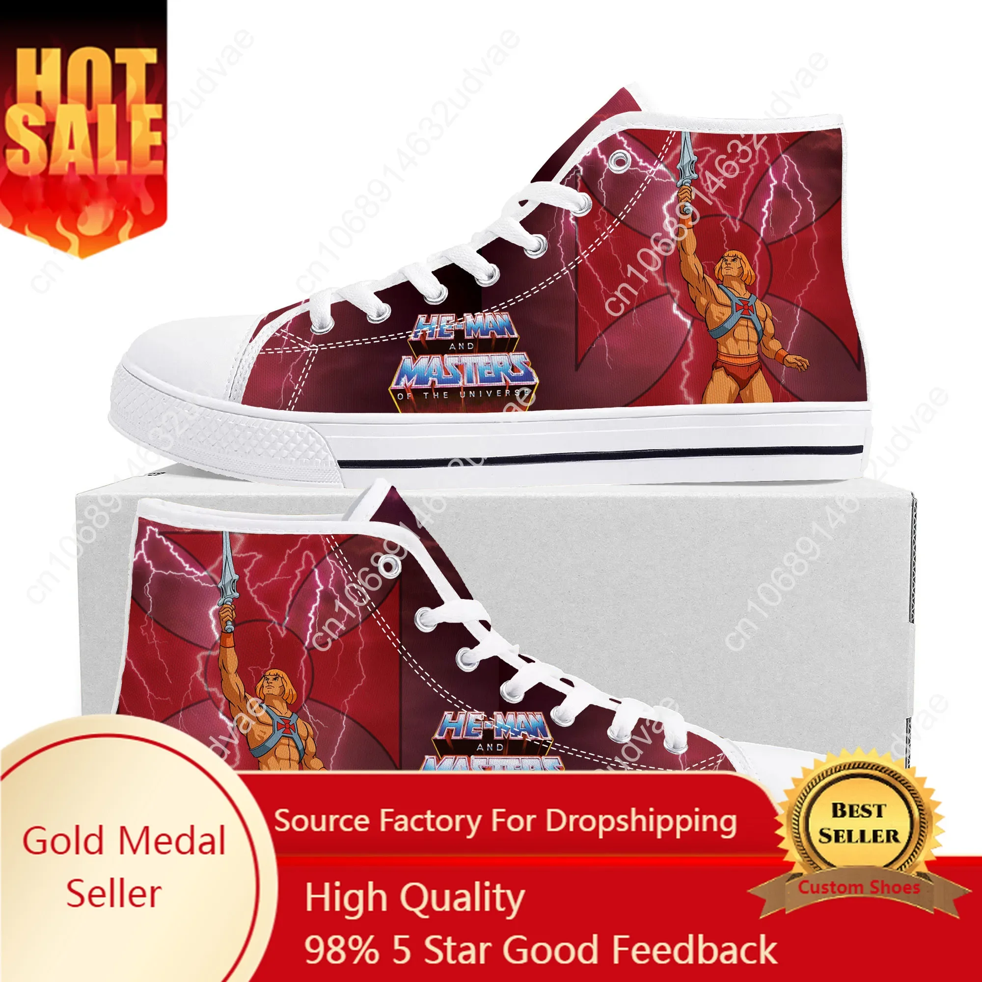 He-Man Masters High Top Sneakers Of The Universe Mens Womens Teenager Cartoon Canvas Sneaker Casual Couple Shoes Custom Shoe