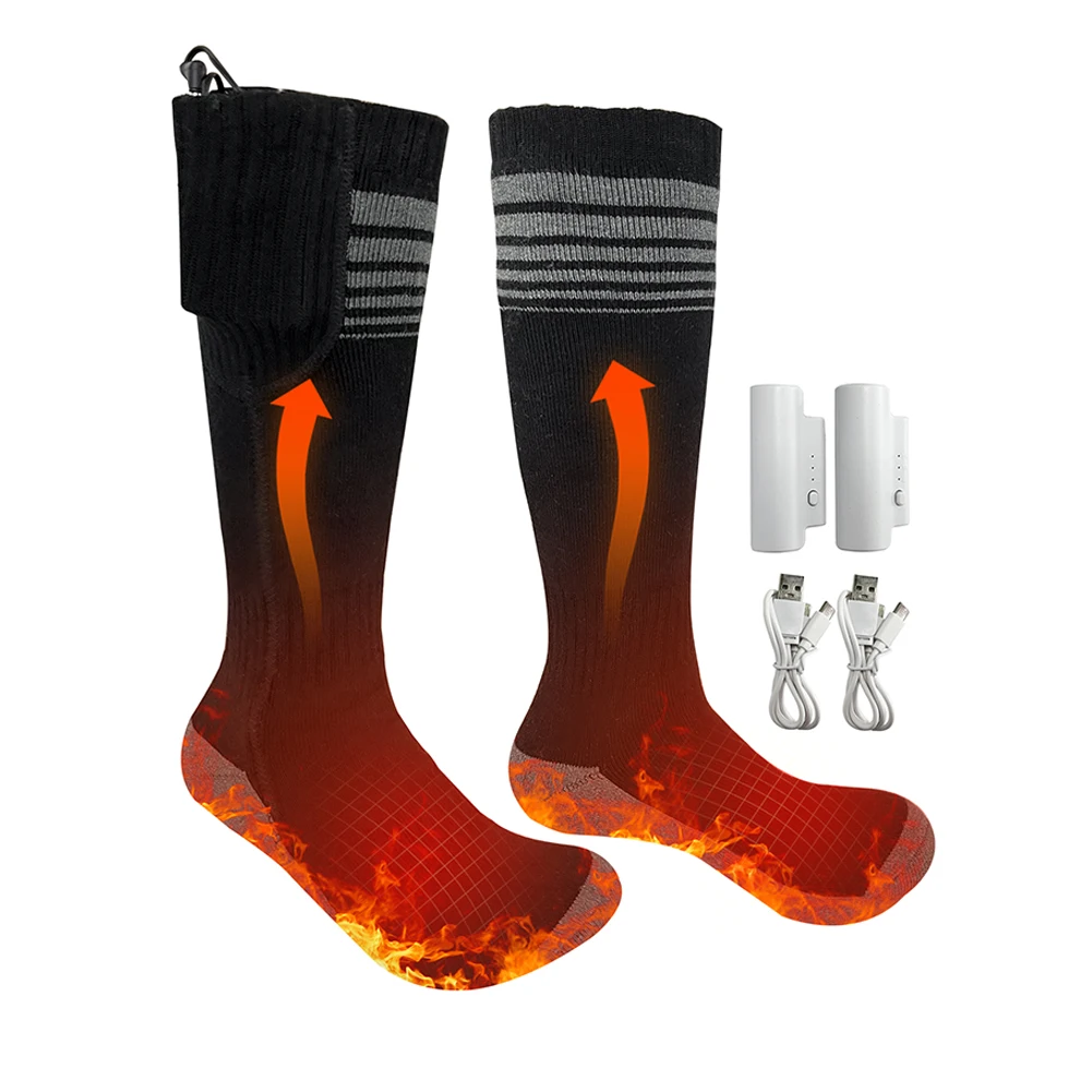 Wiederauf ladbare beheizte Socken Unisex wärme isolierte Socken atmungsaktive weiche Winters ocken für Camping Angeln Radfahren