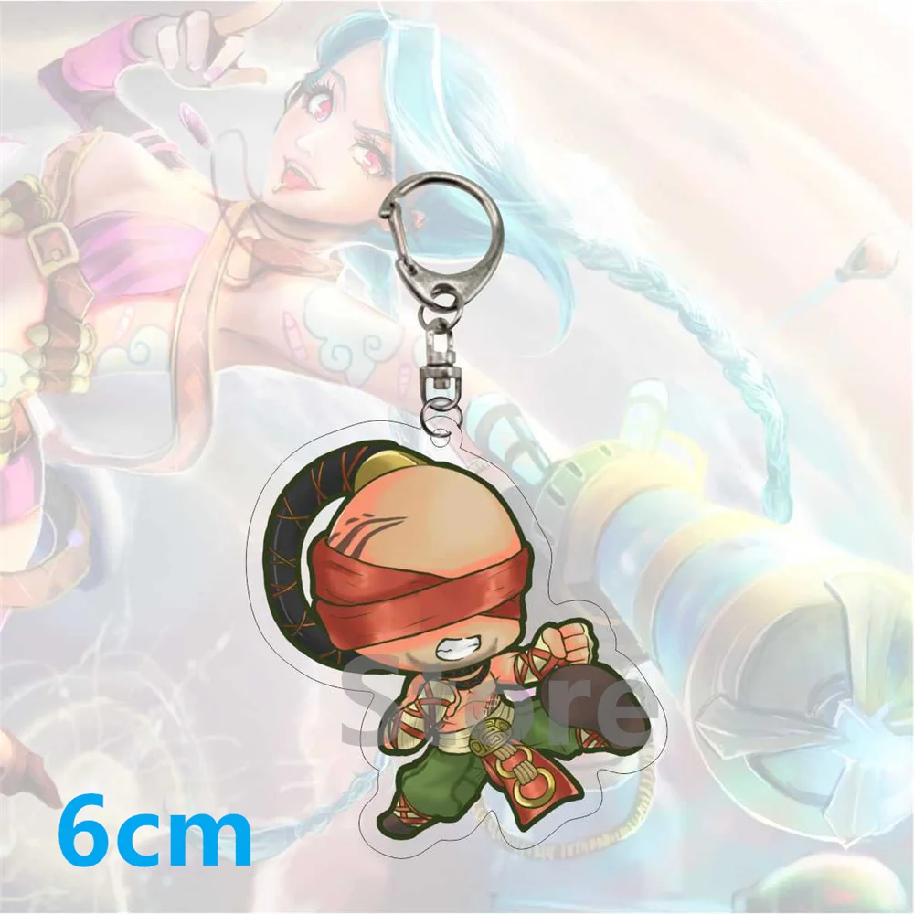 Anime Game League of New Legends Keychains LOL Key Chains Acrylic Figures Decoration Bag Pendant  Gifts 6cm