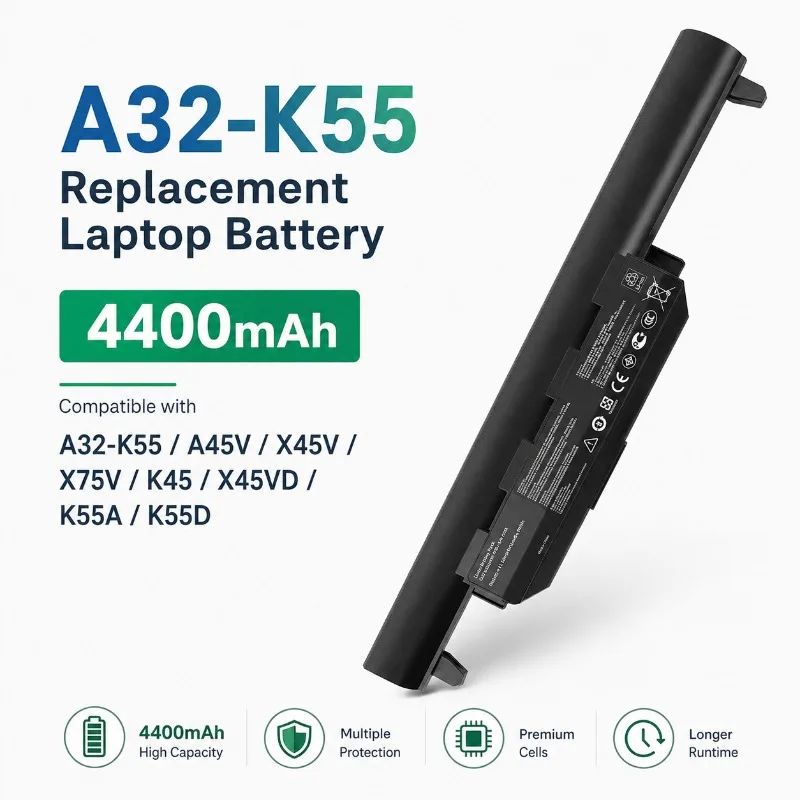 Laptop Battery for ASUS A32-K55 K55A K55D X45V X45VD A45V K45 X75V Replacement Notebook Battery