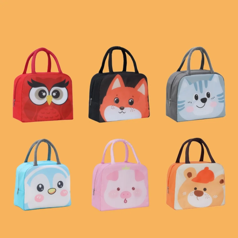 Cartoon Children's Portable Lunch Bag - Thermal Insulation Waterproof Oxford Cloth with Aluminum Film