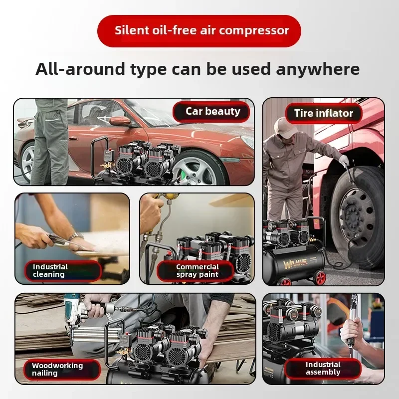 220V Portable Industrial Grade Woodworking Silent High Pressure Air Compressor Pump Air Compressors AC