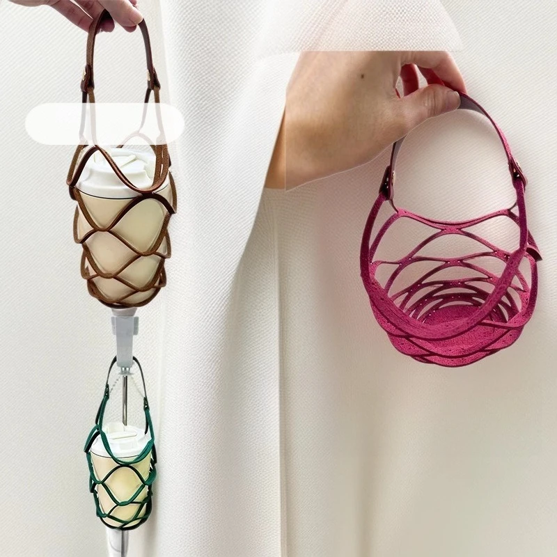 New milk tea cup cover basket go out portable portable coffee cup mesh pocket multi-purpose heat insulation pad beverage cup