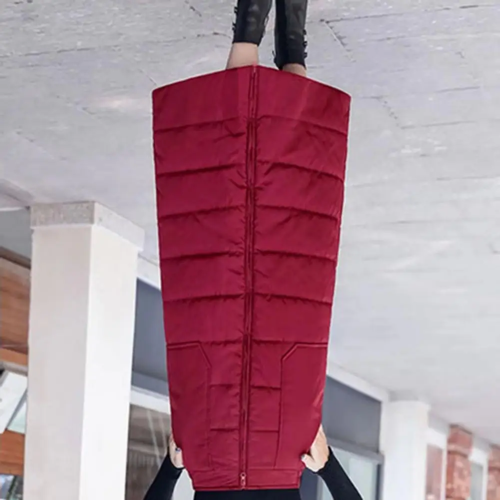 

Утолщенная пуховая женская юбка, удлиняющая бордовая юбка, утолщенная зима 2025, теплые черные юбки с высокой талией по центру и молнией спереди