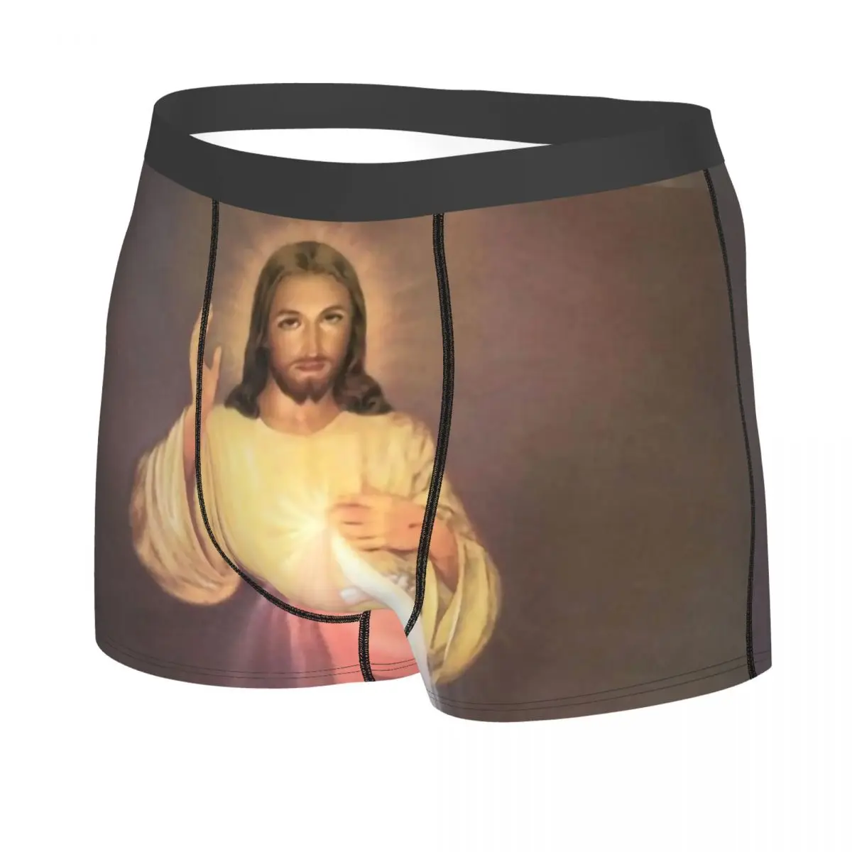 Custom Male Cool Divine Mercy Underwear Religion Christian Jesus Boxer Briefs Soft Shorts Panties Underpants