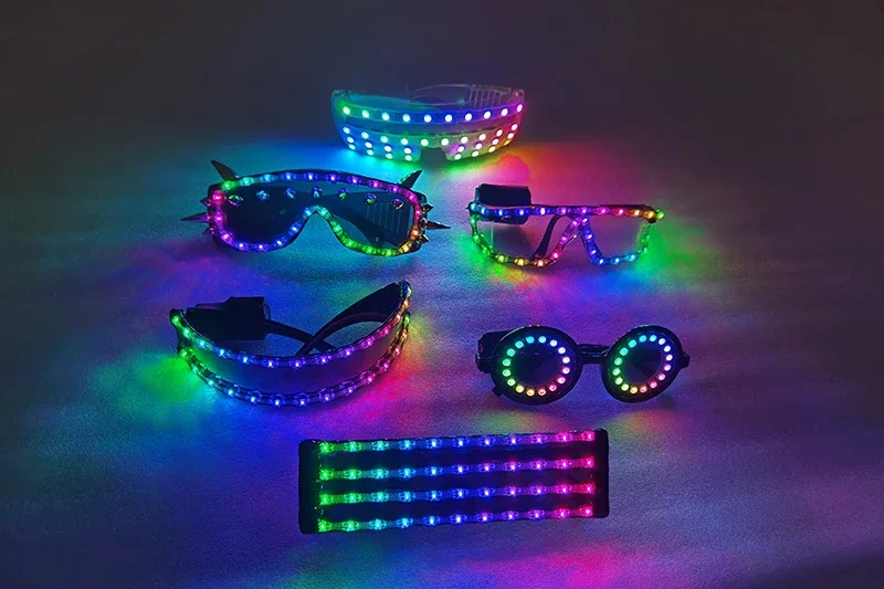 Multiple Modes and Designs LED Glasses Burst Flashing Punk Glasses Musical Show Event Party Wear