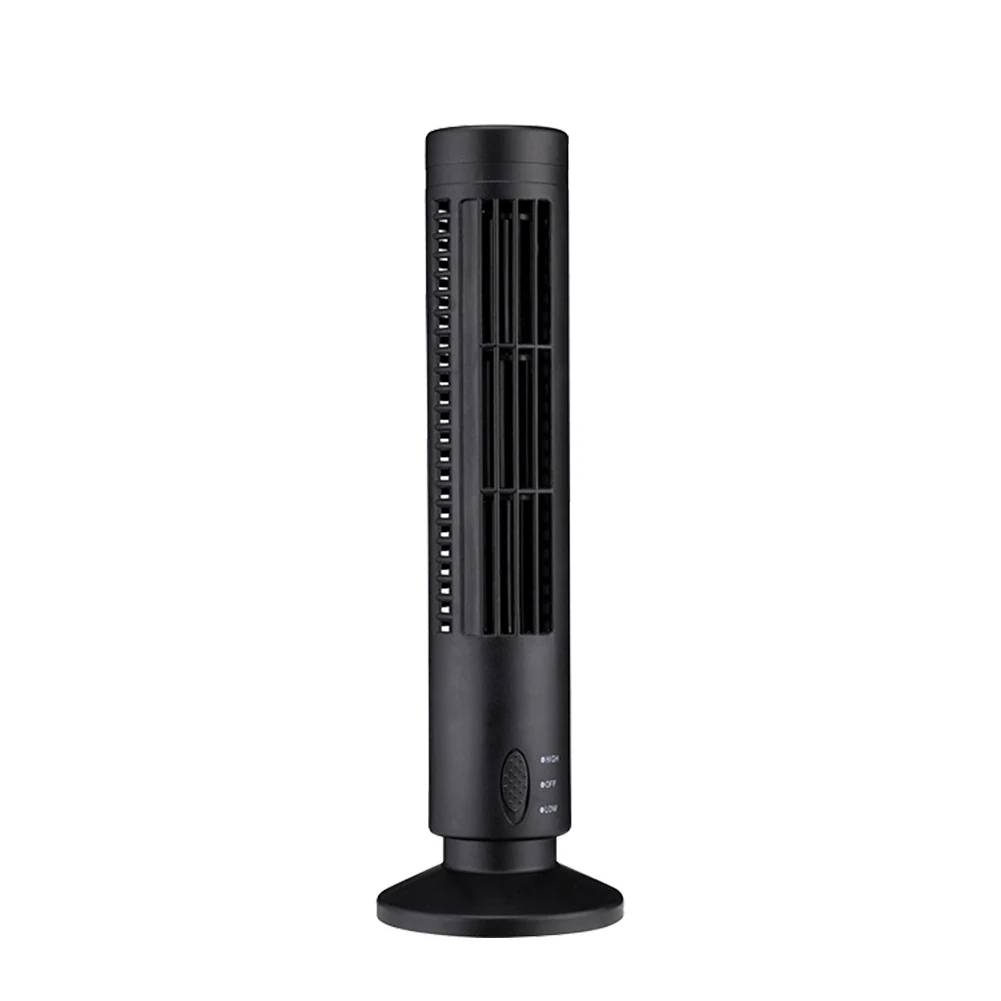 LED Tower Fan Bladeless Cooling Fan 2 Gear Speed No Leaf  Portable Stand Up Tower Fan for Living Room Bedroom