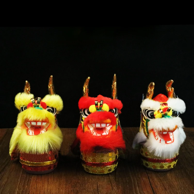 

Chinese Style Lion Awakening Decorations Dragon and Lion Head Ornaments Traditional Gift Accessories