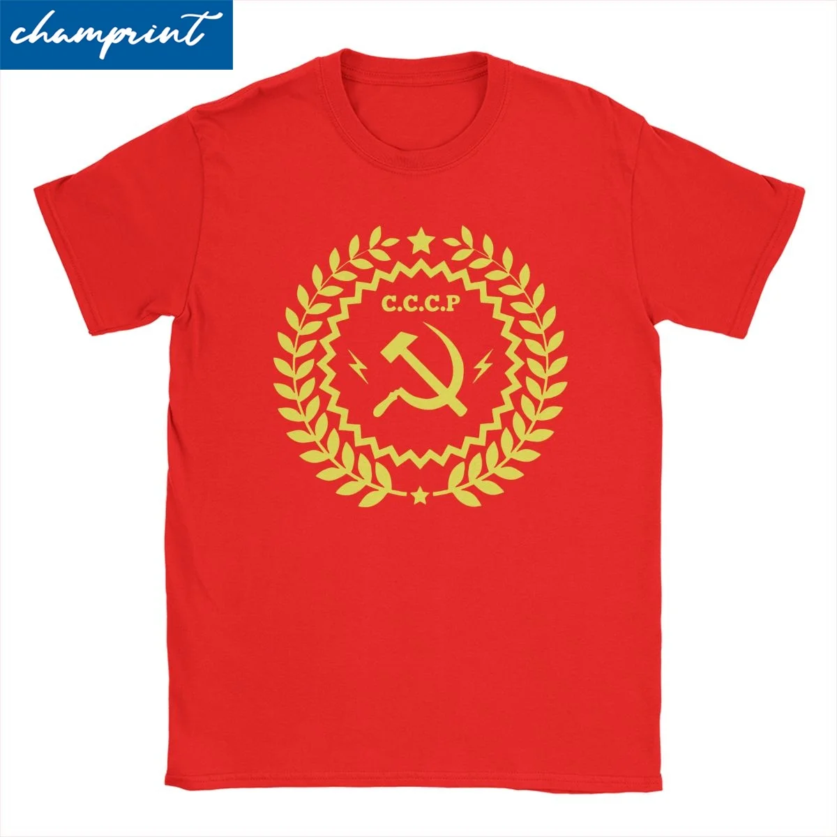 Men Women T-Shirts Communism Symbol CCCP Vintage 100% Cotton Tees Russia Army Military T Shirts Crew Neck Clothing Gift Idea